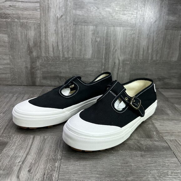 Vans Mary Jane Women's size 7.5 Black White Causal Shoes - Picture 3 of 8